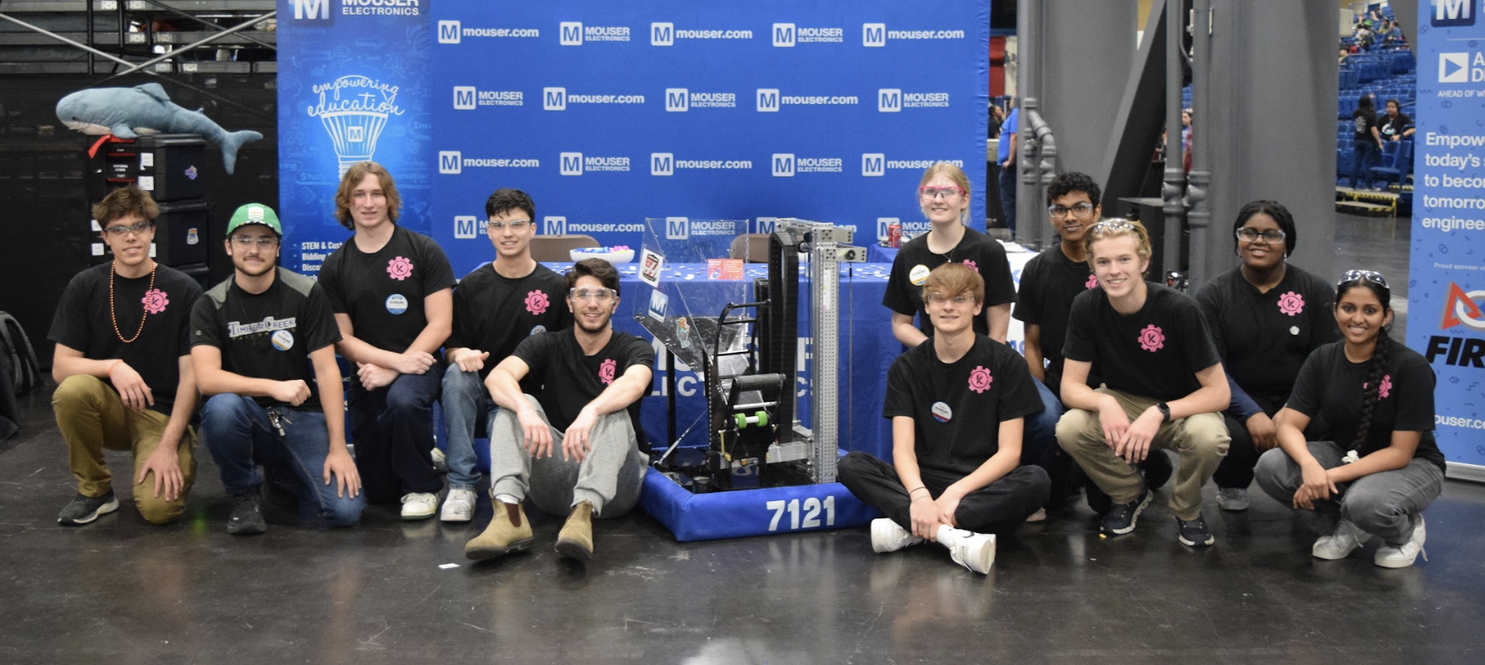 Keller Fusion Robotics Team with their robot at competition